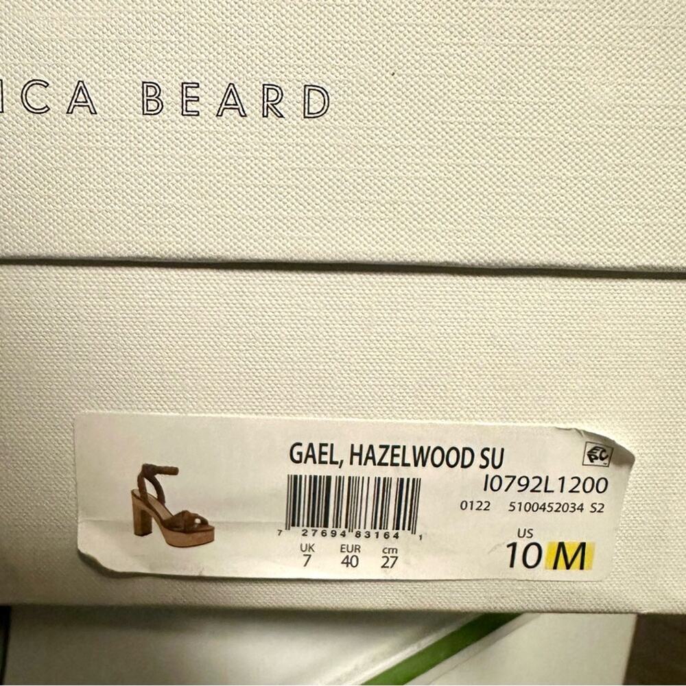 VERONICA BEARD Gael Braided Ankle Strap Sandal Platform Heels New in Box 10 Wood - Picture 7 of 10